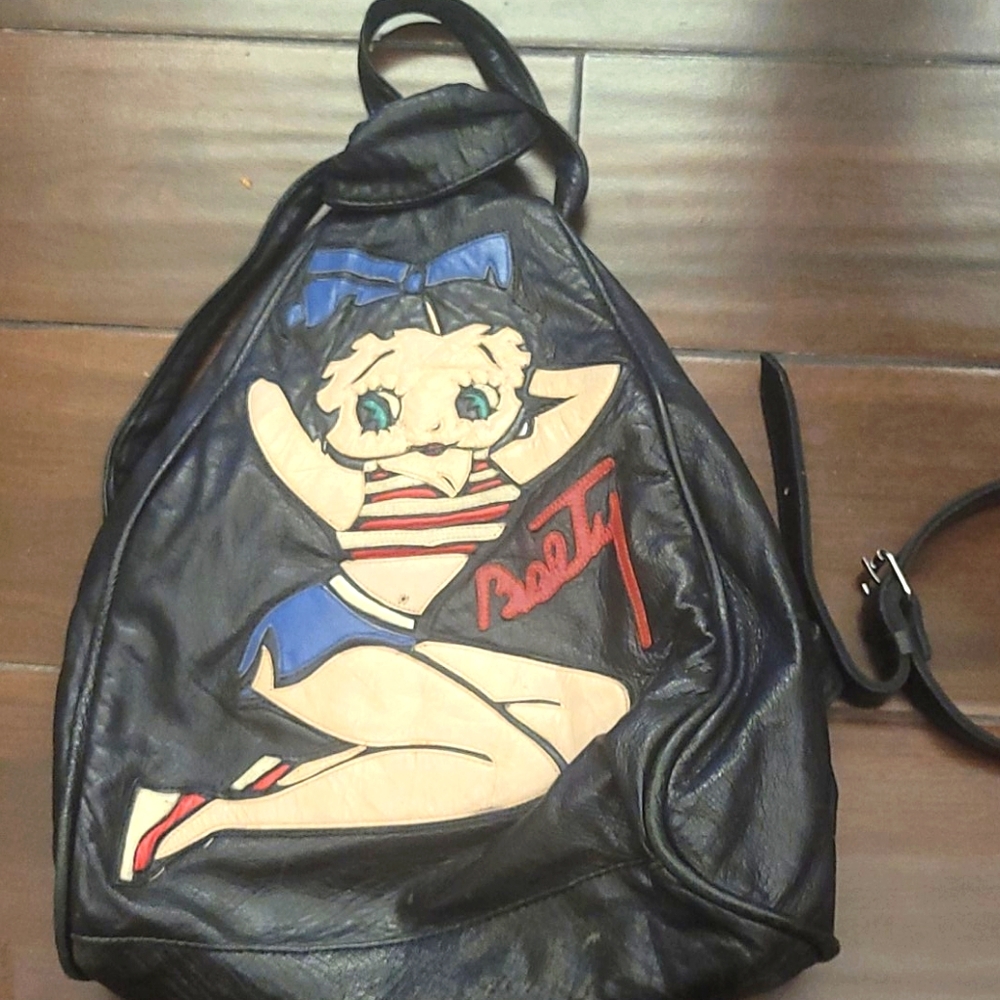 100%Leather Bettyboop backpack purse